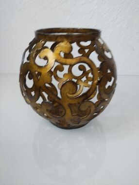 Vtg Pier 1 Brass/Gold Metal Color Tealight / Votive Candle Holder* Price Is Firm